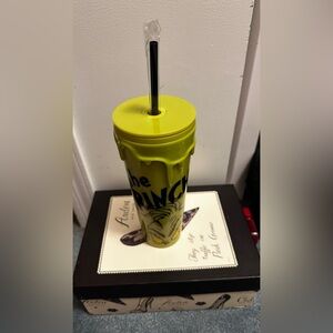 Green The  Grinch Tumbler with Straw